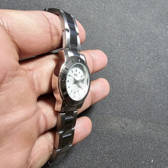 TFX By Bulova Ladies Quartz Watch Silver Tone White Date Just Dial Working  show - Picture 7 of 9